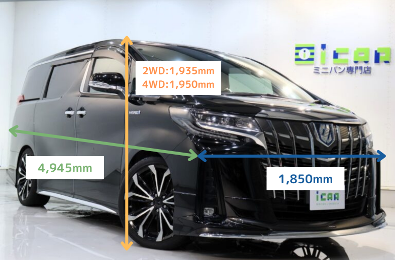 30系後期モデル
アルファードハイブリッド エグゼクティブラウンジSボディサイズ